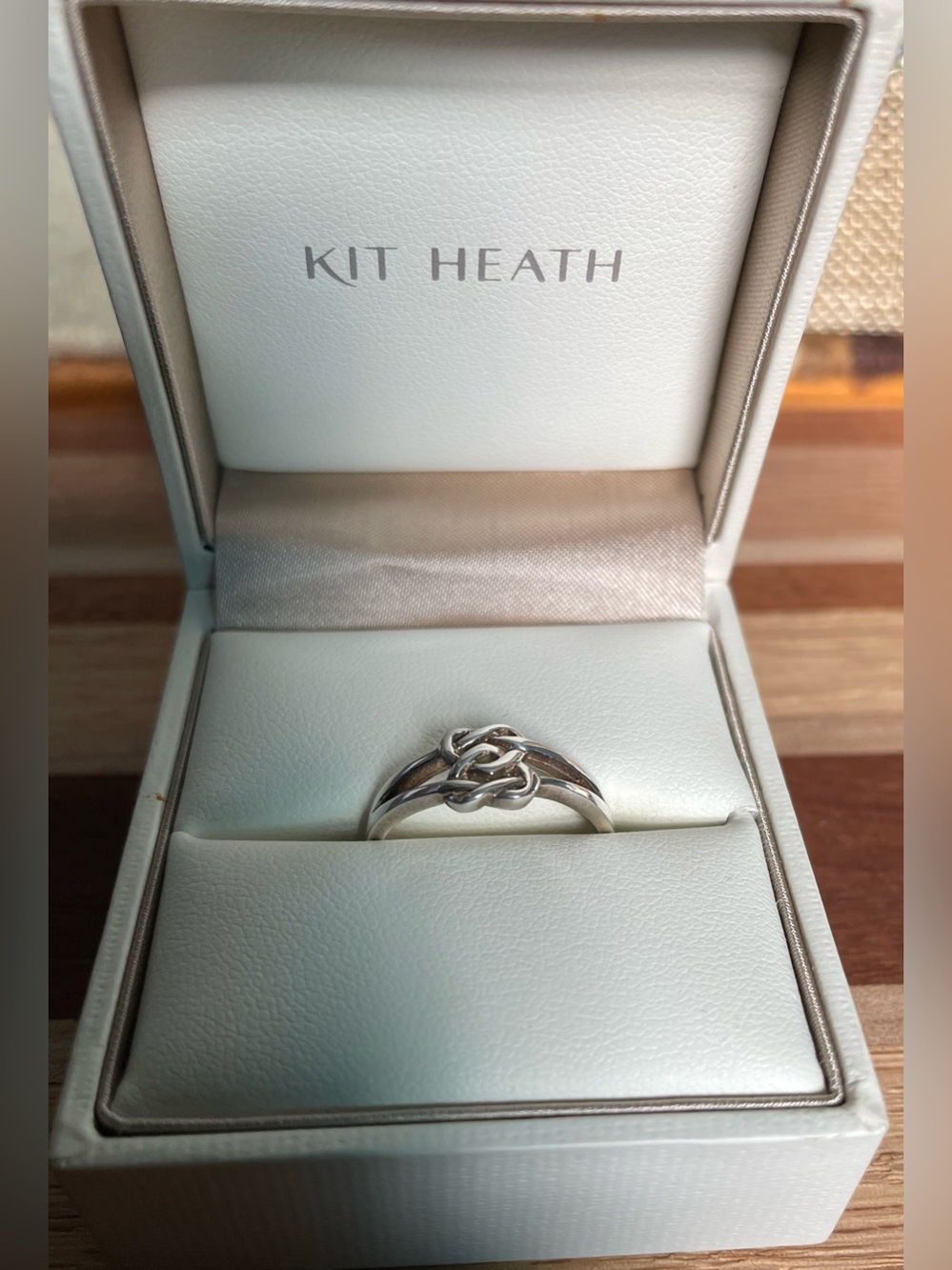 Vintage Kit Heath Sterling Silver Celtic Interlocking Heart Knot Ring SZ 8/P/PBN